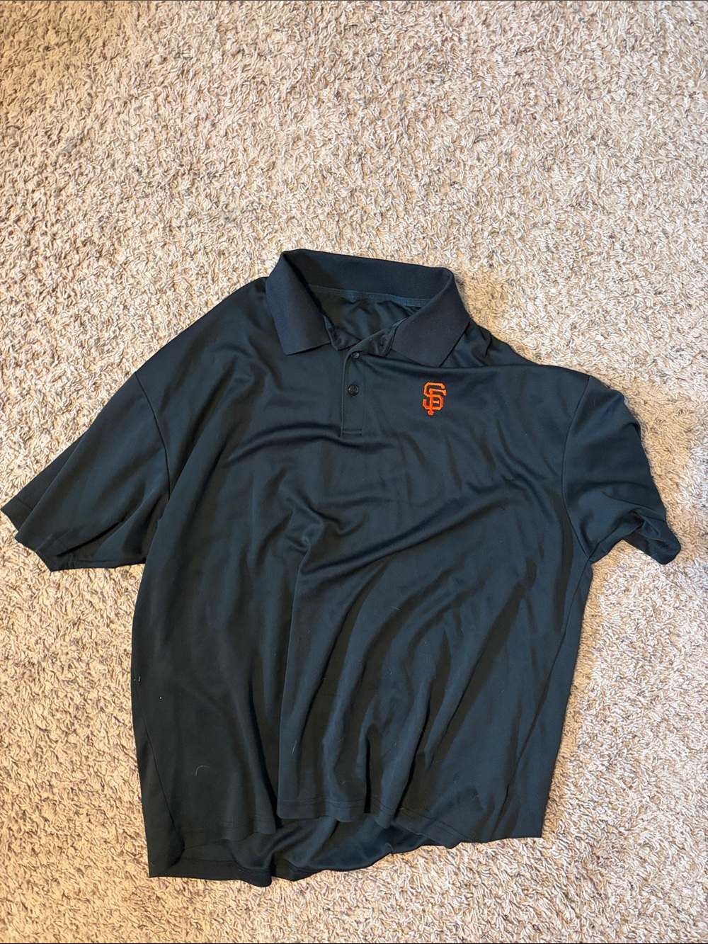 Black Polo Shirt with Orange Logo